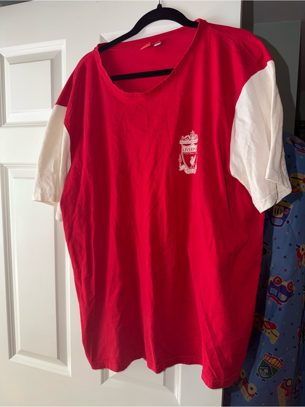 Liverpool Men’s Red and White Short Sleeve Tee